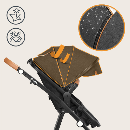 lionelo Amber 3 w 1 Black Silver — Wózek wielofunkcyjny